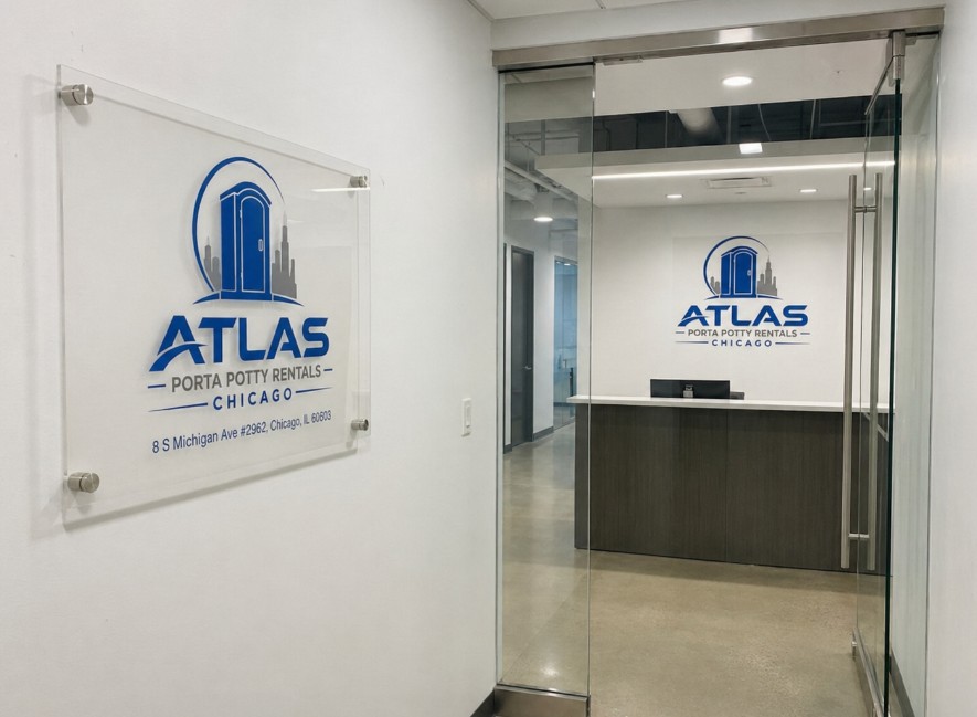 Atlas Porta Potty Rentals Chicago branded unit